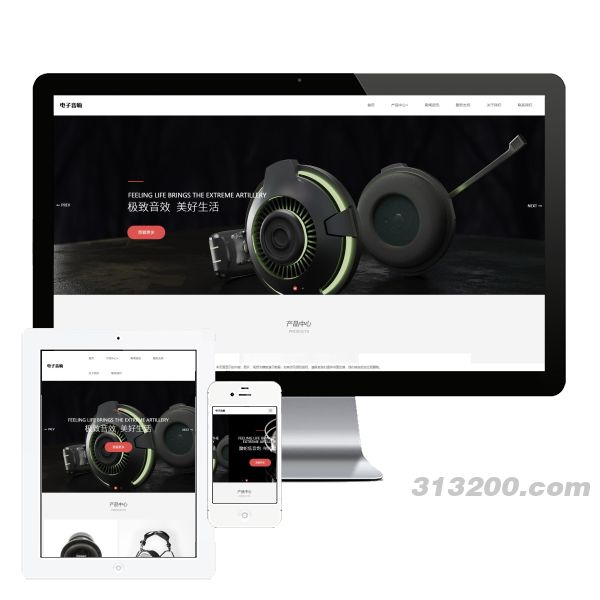 数码电子产品网站 html5智能音响设备网站